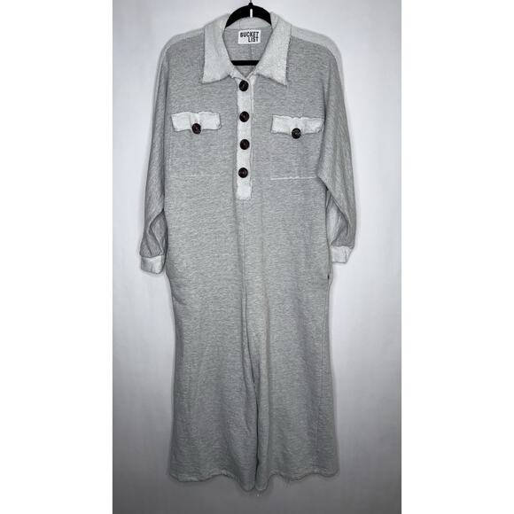 Bucketlist Women’s French Terry Jumpsuit Gray Size Small - Picture 1 of 7